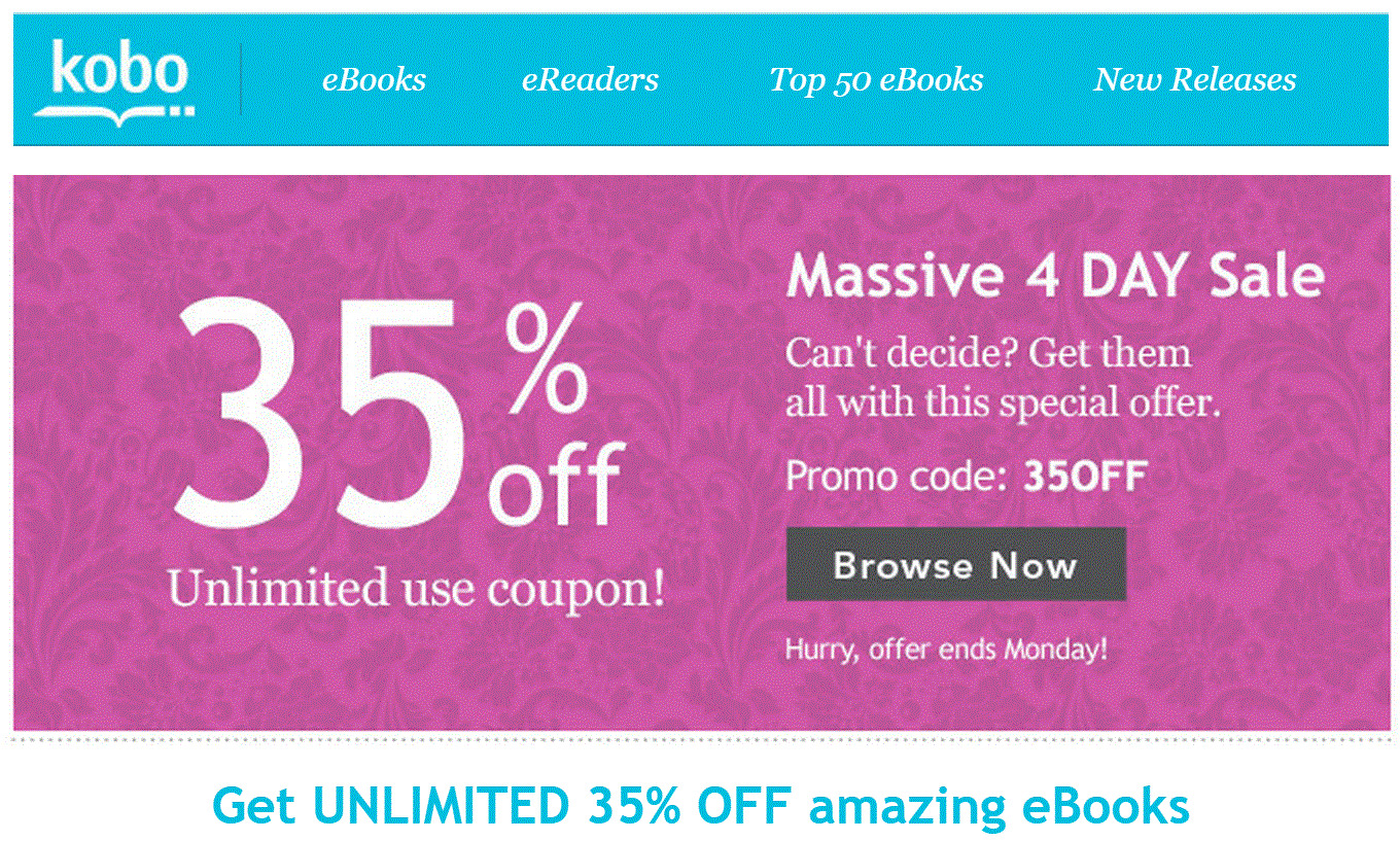 kobo discount code